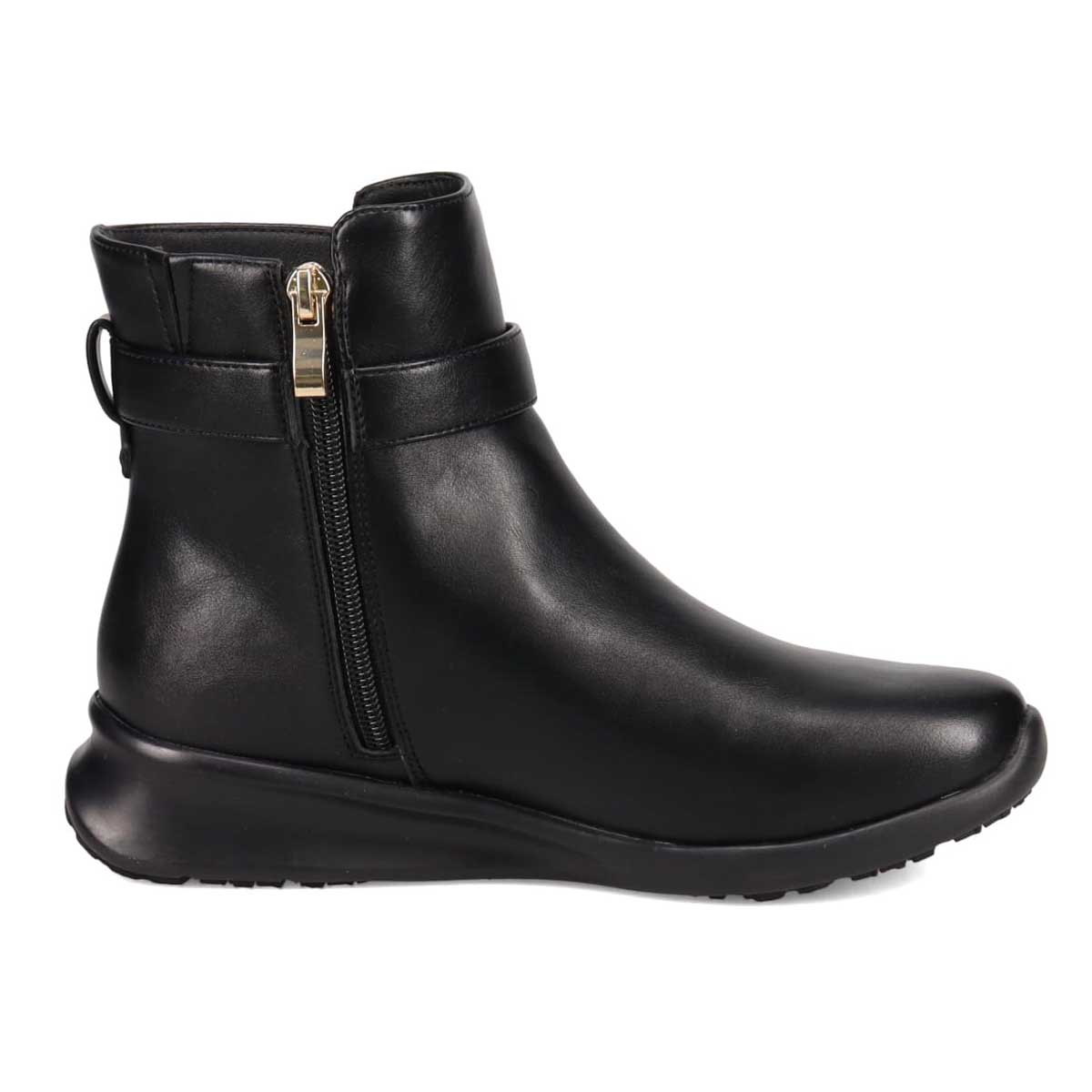 【撥水加工】HIROKO KOSHINO FEMME　防滑仕様デザインショートブーツ　HRL2011 BLACK 23.0
