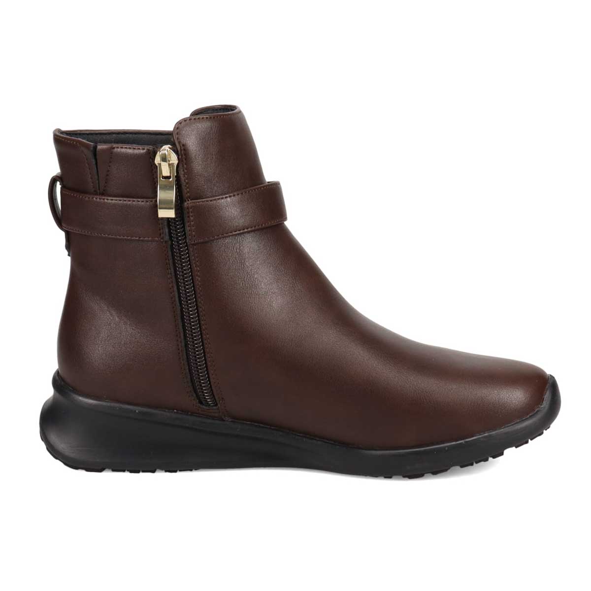 【撥水加工】HIROKO KOSHINO FEMME　防滑仕様デザインショートブーツ　HRL2011 D-BROWN 23.0