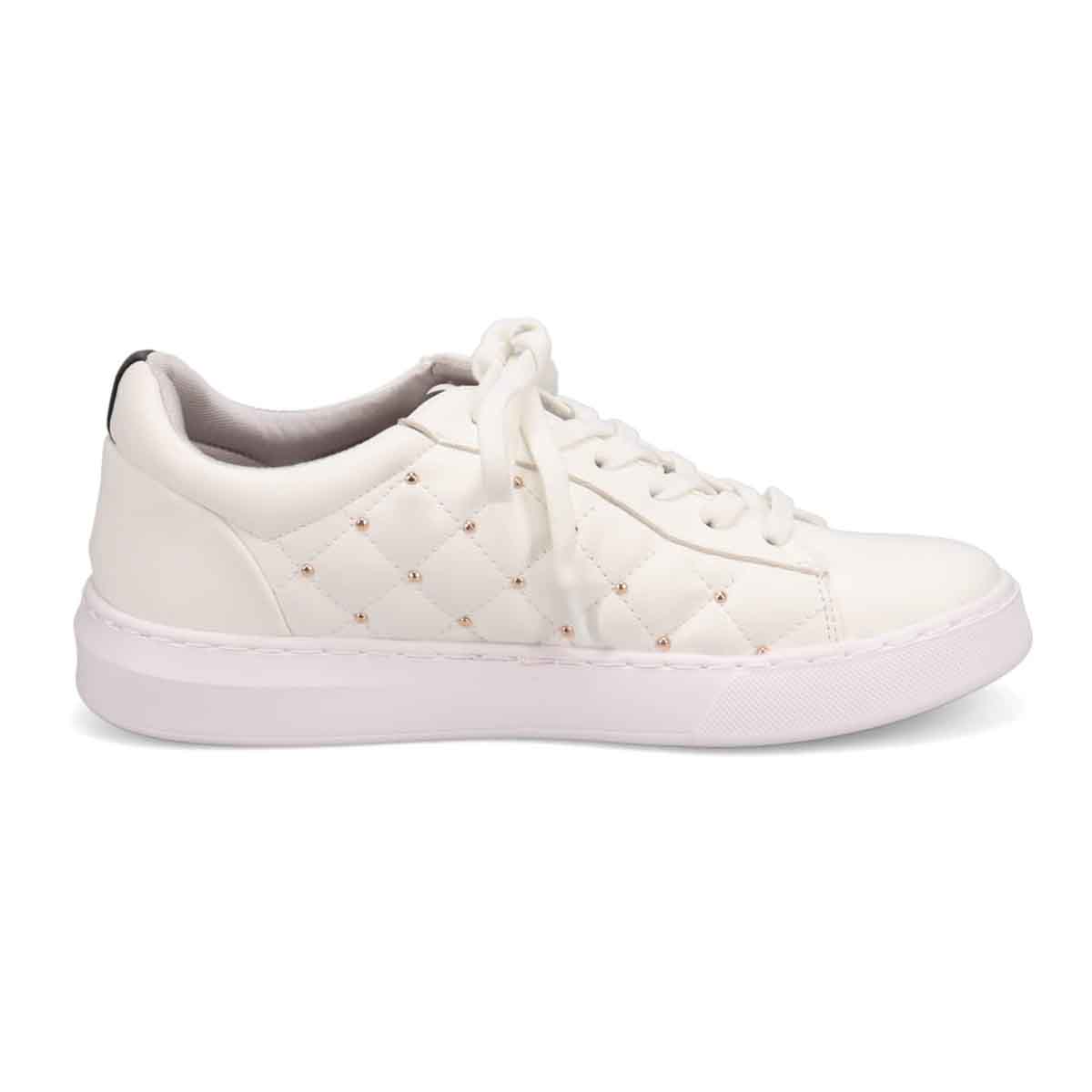 HIROKO KOSHINO FEMME サイドのキルティングとスタッズがポイントのコート系スニーカー HRL2032 IVORY 23.0