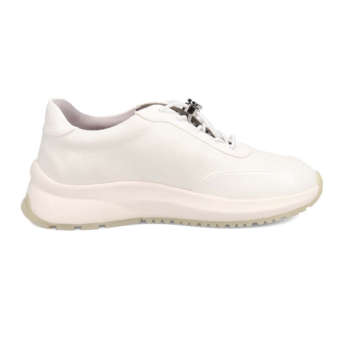 HIROKO KOSHINO FEMME グリッターとラインストーンで華やかなスニーカー　HRL5003 WHITE 23.0