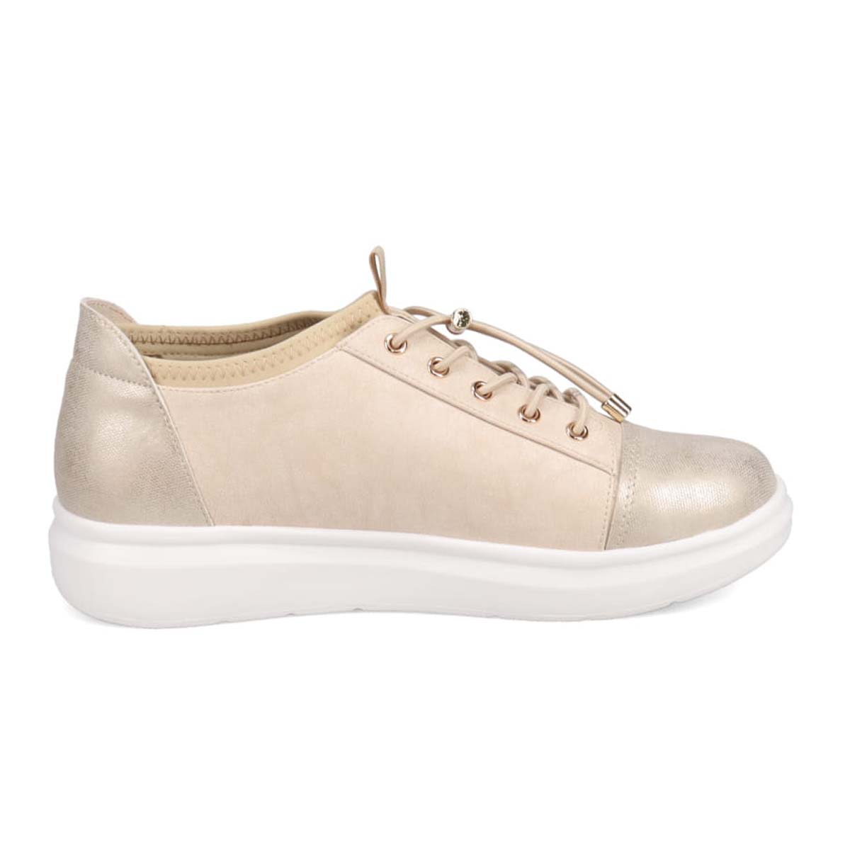 HIROKO KOSHINO FEMME 大人の遊び心と上品さを纏う、HKロゴスタッズスニーカー　HRL5008 GOLD 23.0