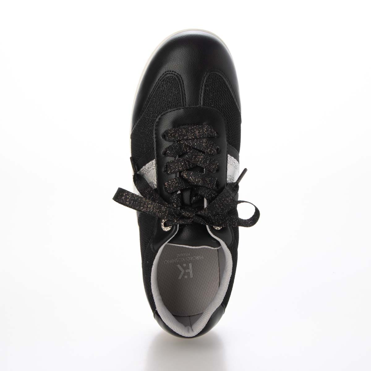 HIROKO KOSHINO FEMME キラキラ輝くメッシュに心躍る。バレエスニーカー　HRL7000 BLACK 23.0