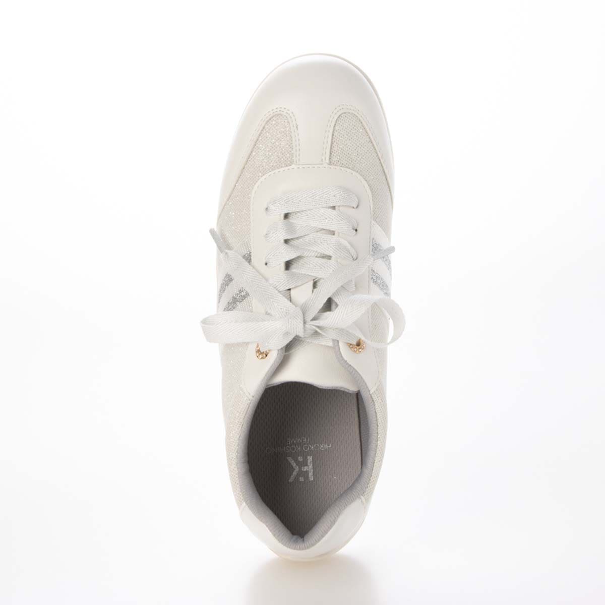 HIROKO KOSHINO FEMME キラキラ輝くメッシュに心躍る。バレエスニーカー　HRL7000 WHITE 23.0