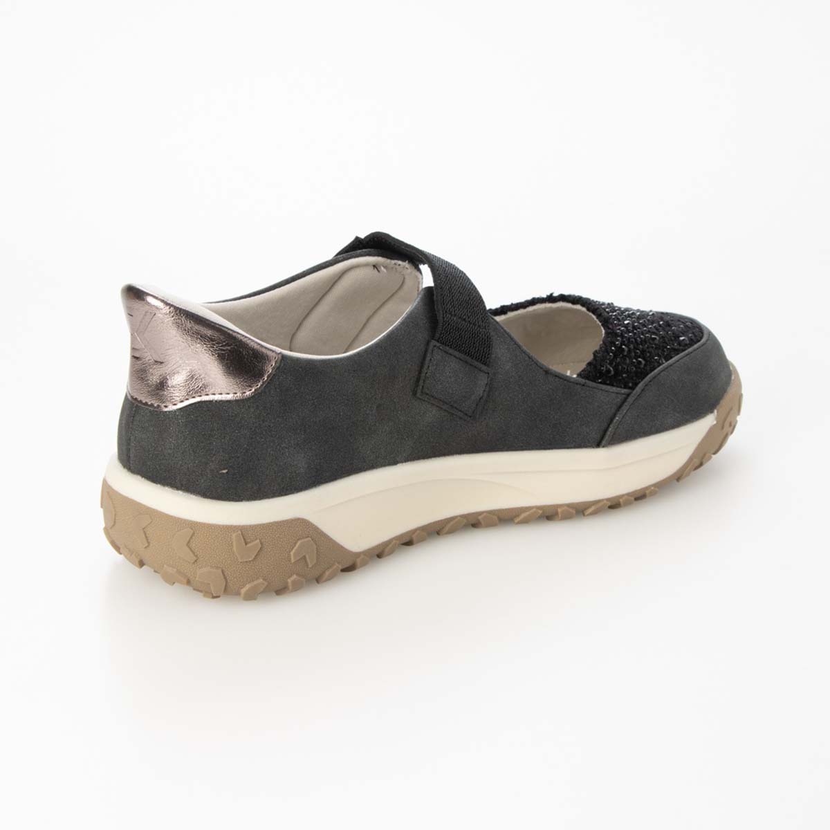 HIROKO KOSHINO FEMME きらめくラインストーンのメリージェーン HRL7002 BLACK 23.0