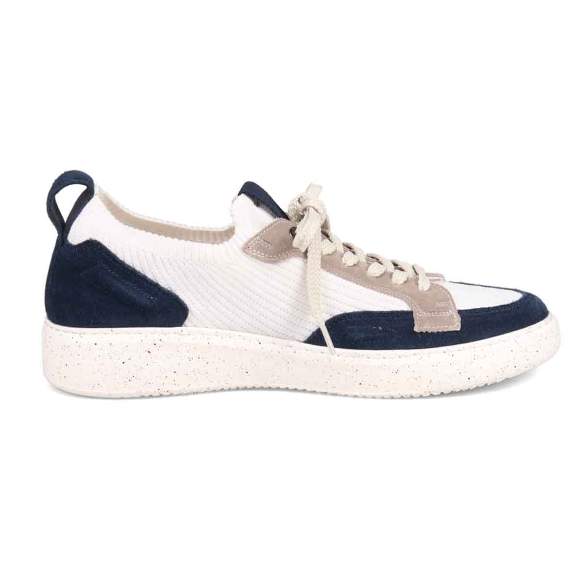 ランバンオンブルー LANVIN en Bleu 「リカバリー指圧インソール」搭載で指圧効果により血行を115％促進。ニットスニーカー　LB1005XR WHITE/NAVY 25.0