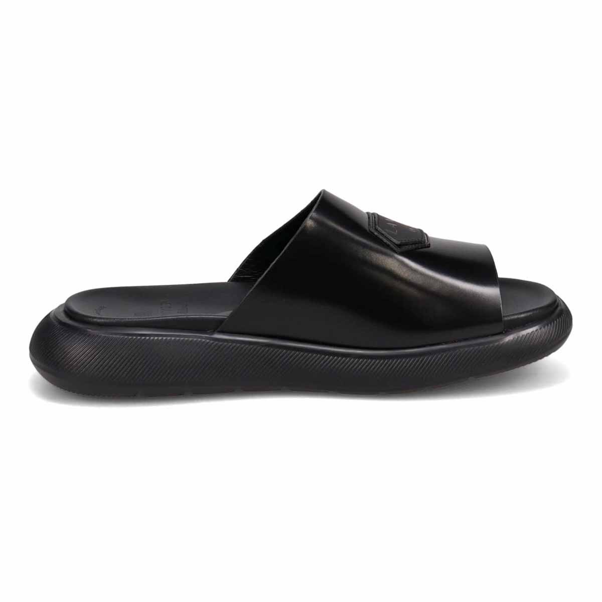 ランバンオンブルー LANVIN en Bleu 「リカバリーインソール」搭載で指圧効果により血行を115％促進。レザースライドサンダル　LB3511XR BLACK M