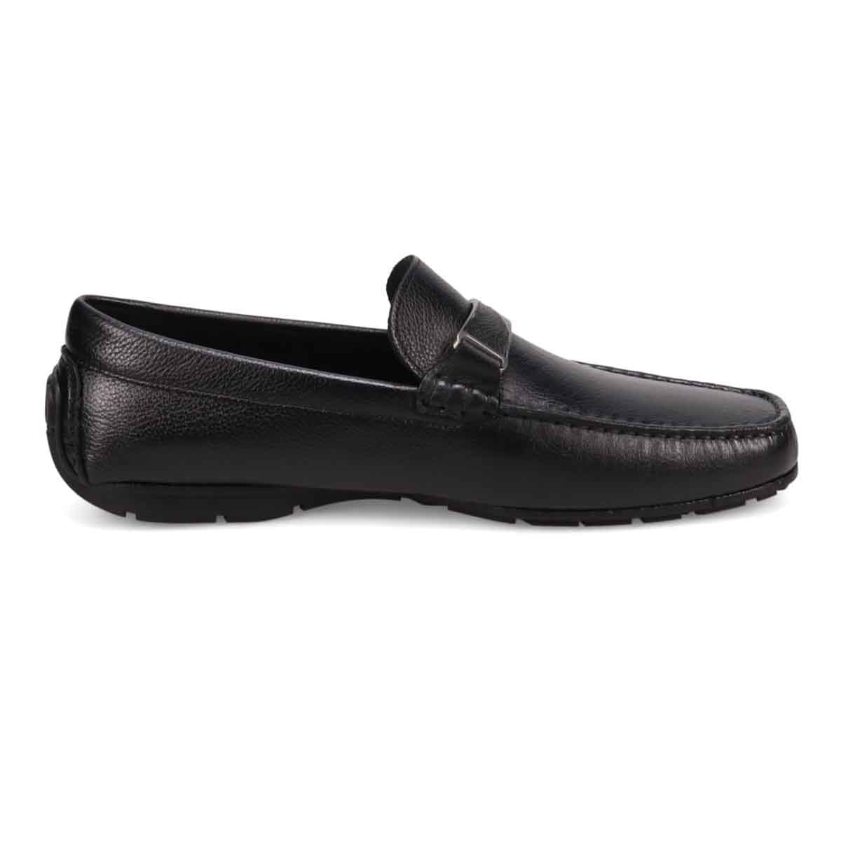 ランバンコレクション LANVIN COLLECTION 「Recovery Shiatsu Insole」搭載で指圧効果により血行をよくする。メタルパーツ付きスリッポンローファー　LV1018XR BLACK 25.0