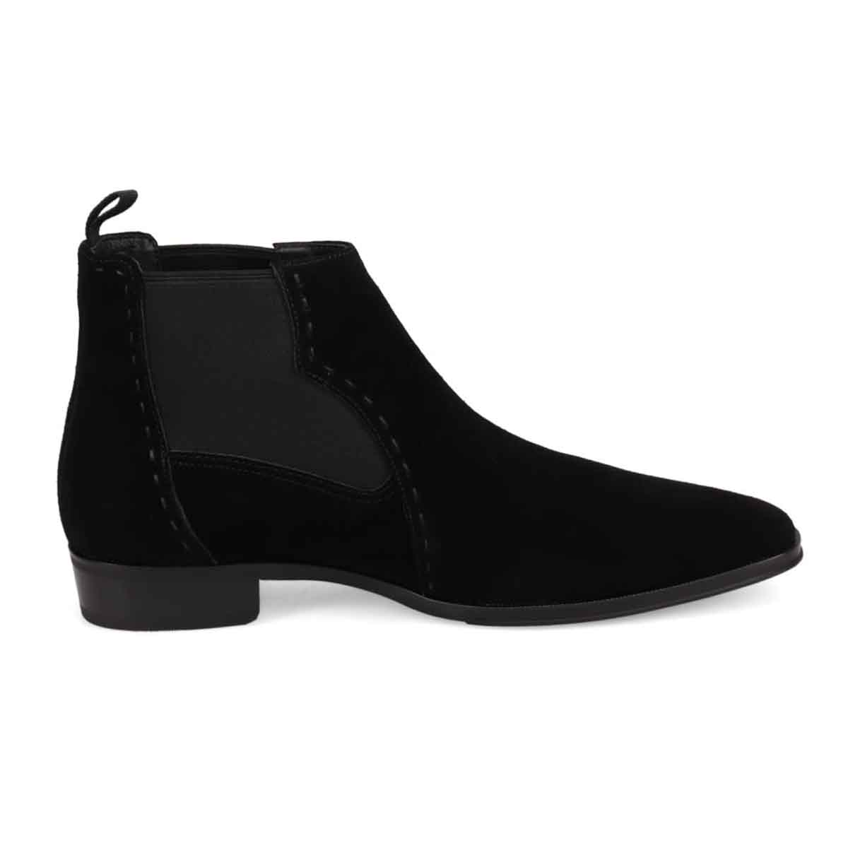 ランバンコレクション LANVIN COLLECTION 「Recovery Shiatsu Insole」搭載で指圧効果により血行をよくする。本革サイドゴアブーツ　LV1022XR BLACK-SILKY 25