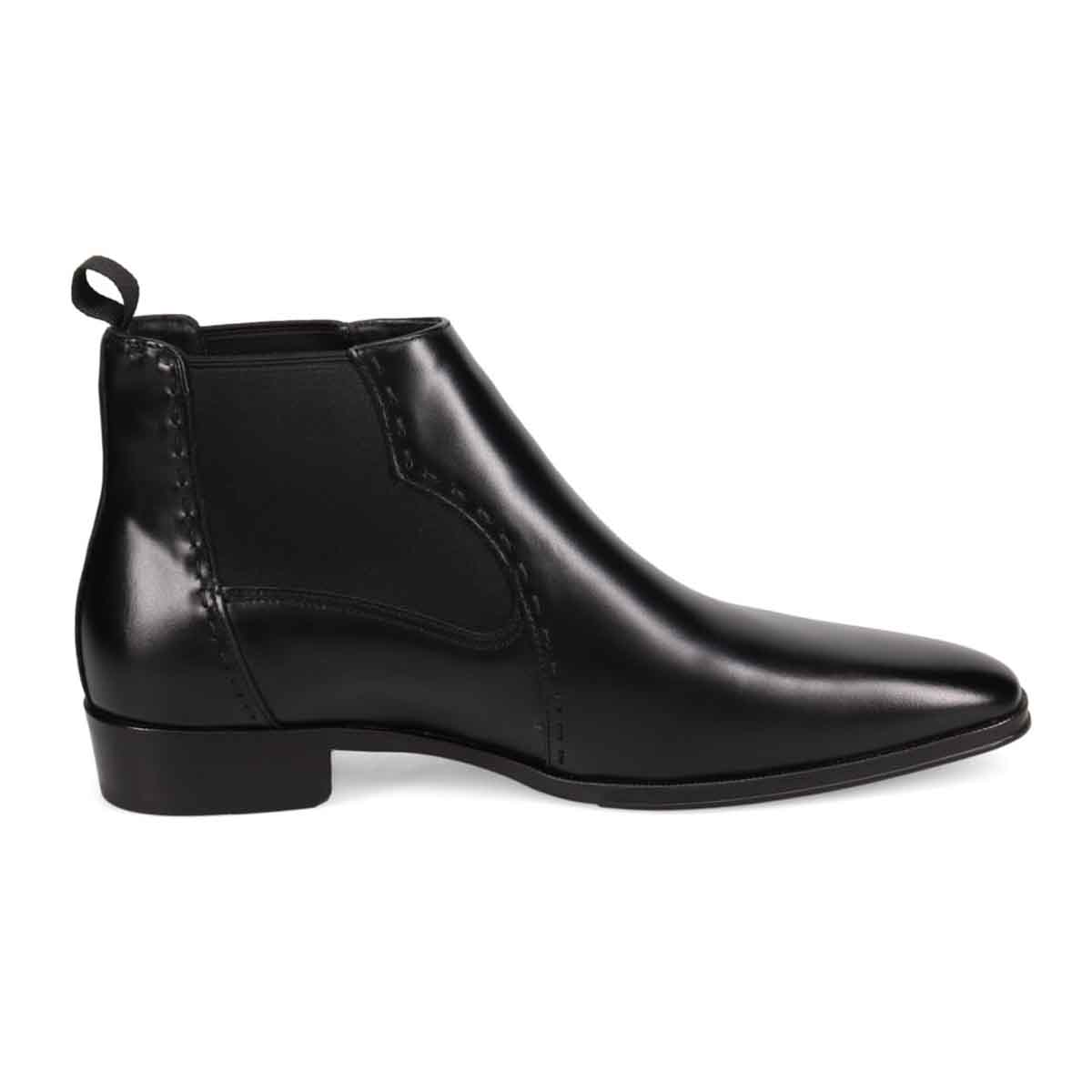 ランバンコレクション LANVIN COLLECTION 「Recovery Shiatsu Insole」搭載で指圧効果により血行をよくする。本革サイドゴアブーツ　LV1022XR BLACK 25