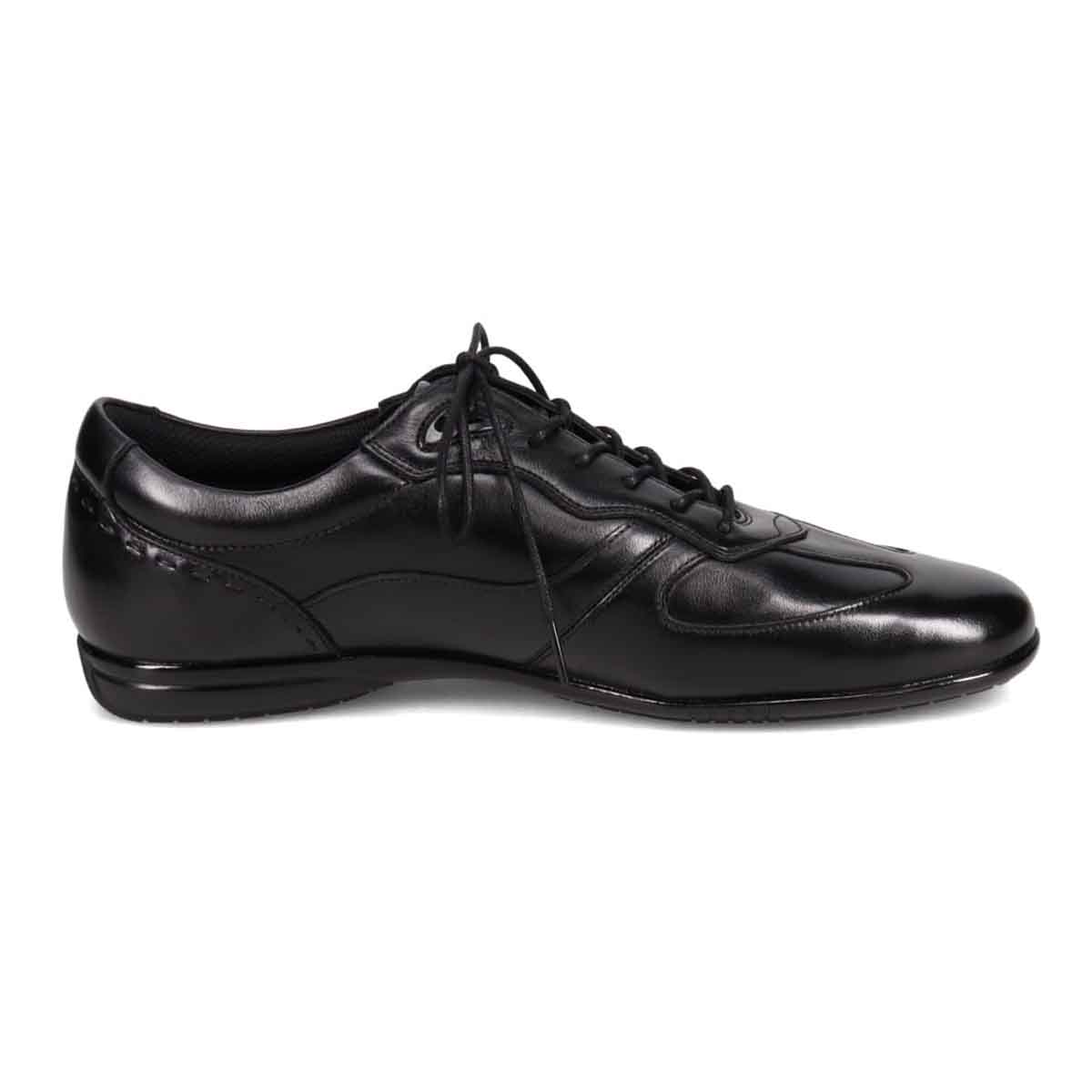 ランバンコレクション LANVIN COLLECTION 「Recovery Shiatsu Insole」搭載で指圧効果により血行をよくする。軽快な履き心地のレースアップレザーカジュアルシューズ　LV1024XR BLACK 25