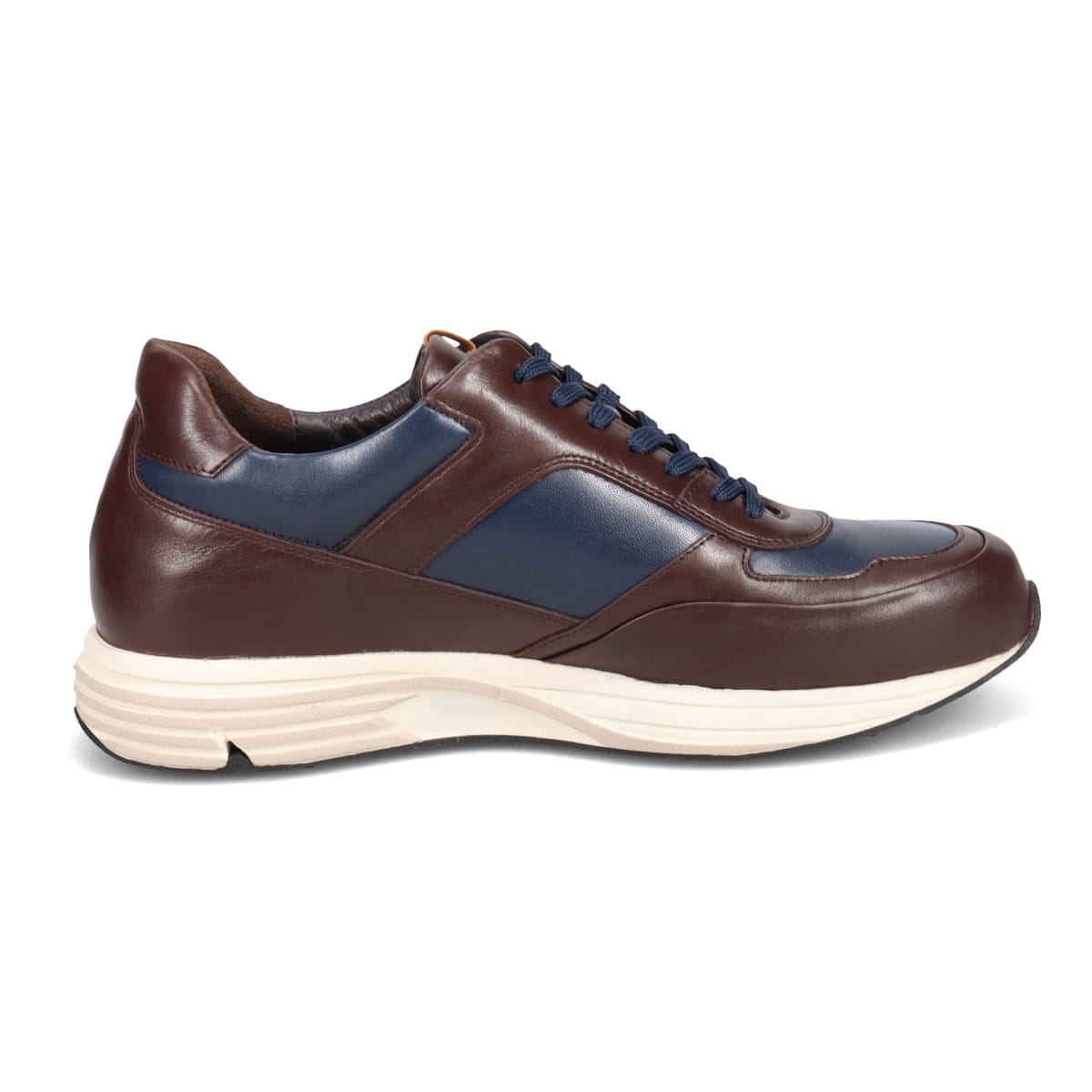 madras ON,OFFボーダーレスなレザースニーカー　M487 D-BROWN/NAVY 25.0