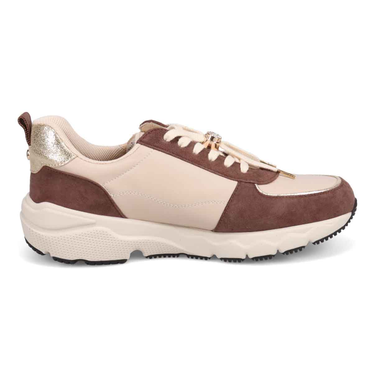 マドラス madras 特許 Recovery meta insole搭載  ゴールドがアクセントのエレガンでスタイリッシュなレザースニーカー　MAL9136AMT BROWN/C 6（23.0cm～23.5cm相当）