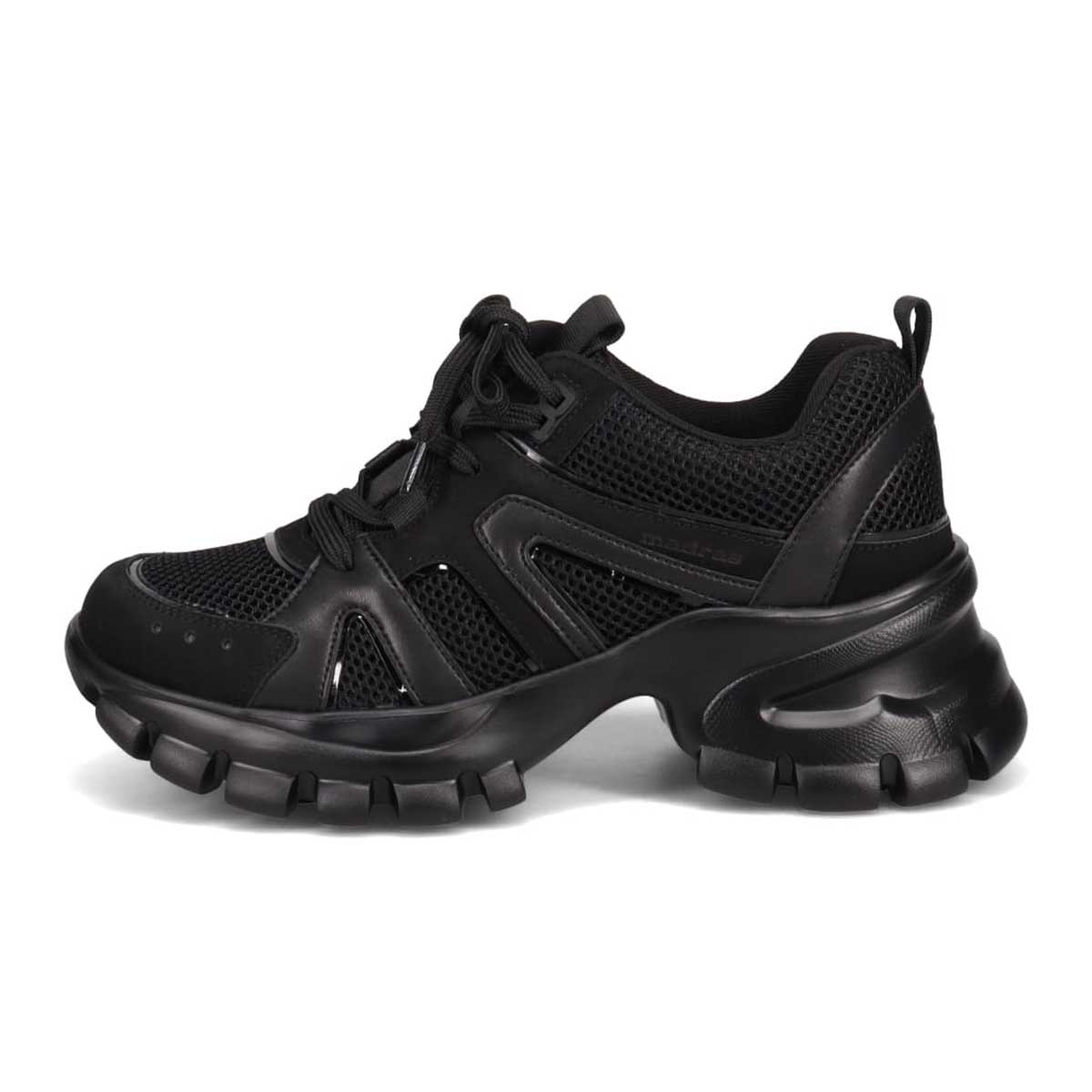 マドラス madras 特許 metaインソール搭載 軽やかなメッシュとレザーのボリューム厚底スニーカー　MAL9156MT BLACK 36（23.0ｃｍ相当）