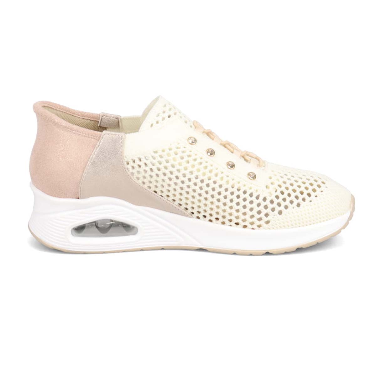 ミッシーデミッシー missy des missy スッと履ける ビジューニットスニーカー　MMD6202 IVORY 23.0