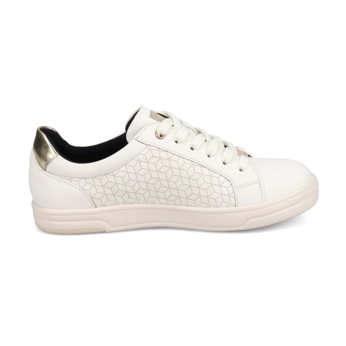 【GORE-TEX】マドラスウォーク madras Walk　幾何学模様レースアップ レザースニーカー  MWL1022C WHITE-METALLIC 23