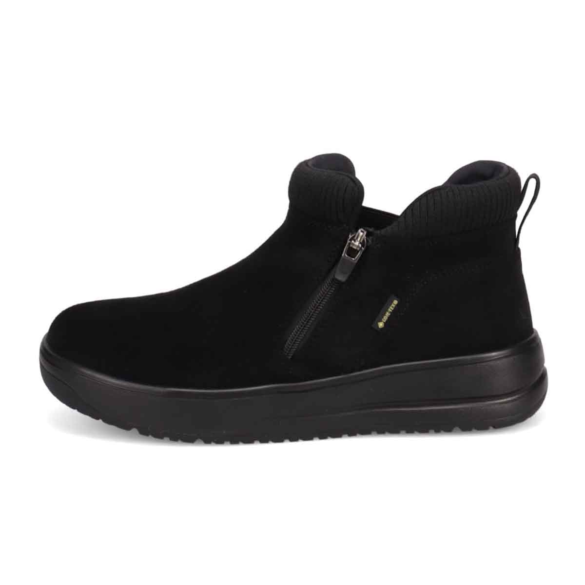【GORE-TEX】マドラスウォーク madras Walk 「Recovery Shiatsu Insole」搭載　指圧効果により血行をよくする。防滑　外ジッパーリブ付きカジュアルブーツ MWL1046R BLACK-SILKY 23.0