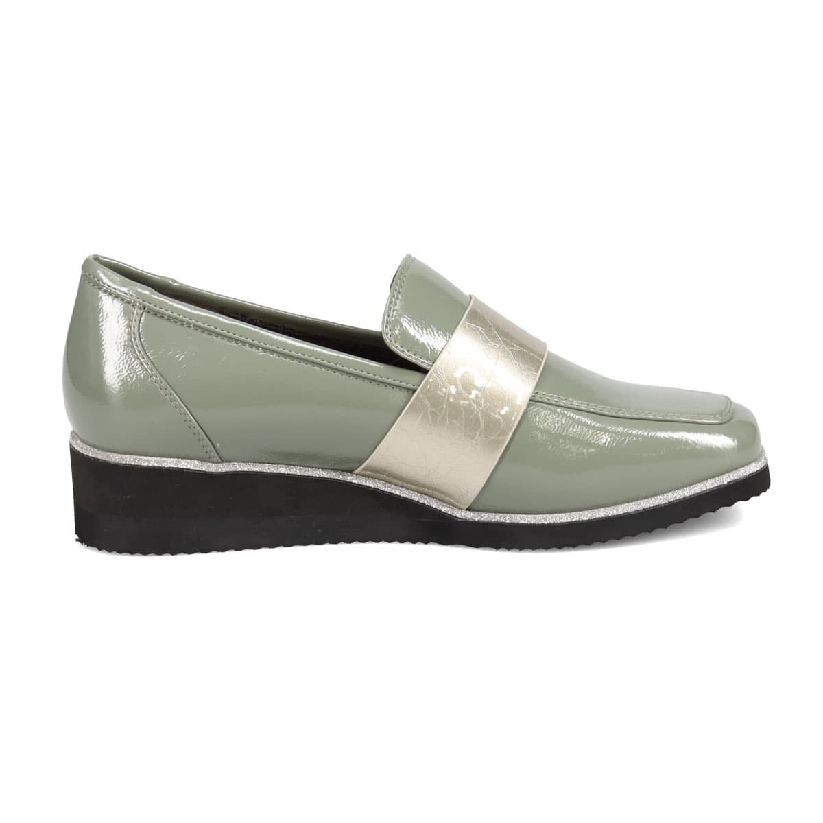 テーン tehen クッションインソールで履き心地抜群、きれいめローファー　TN1775 GRAY-ENAMEL 23.0