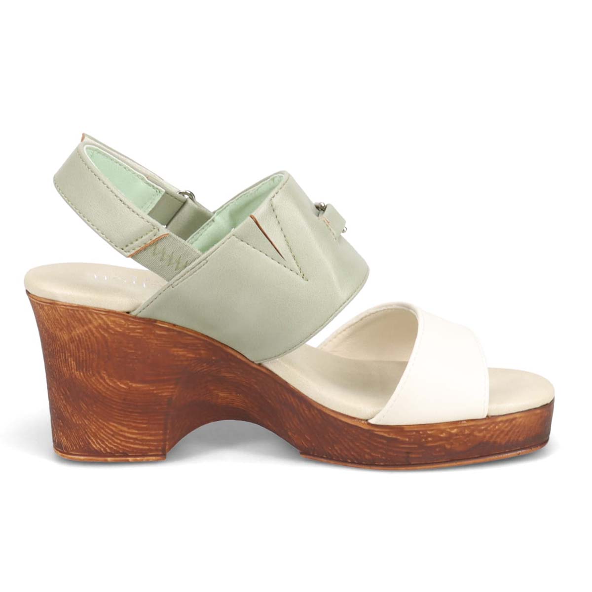 テーン tehen ボリューム感たっぷり♪きれいめカジュアルウェッジヒールサンダル　TN2303 WHITE/GREEN M　(23.0～23.5)