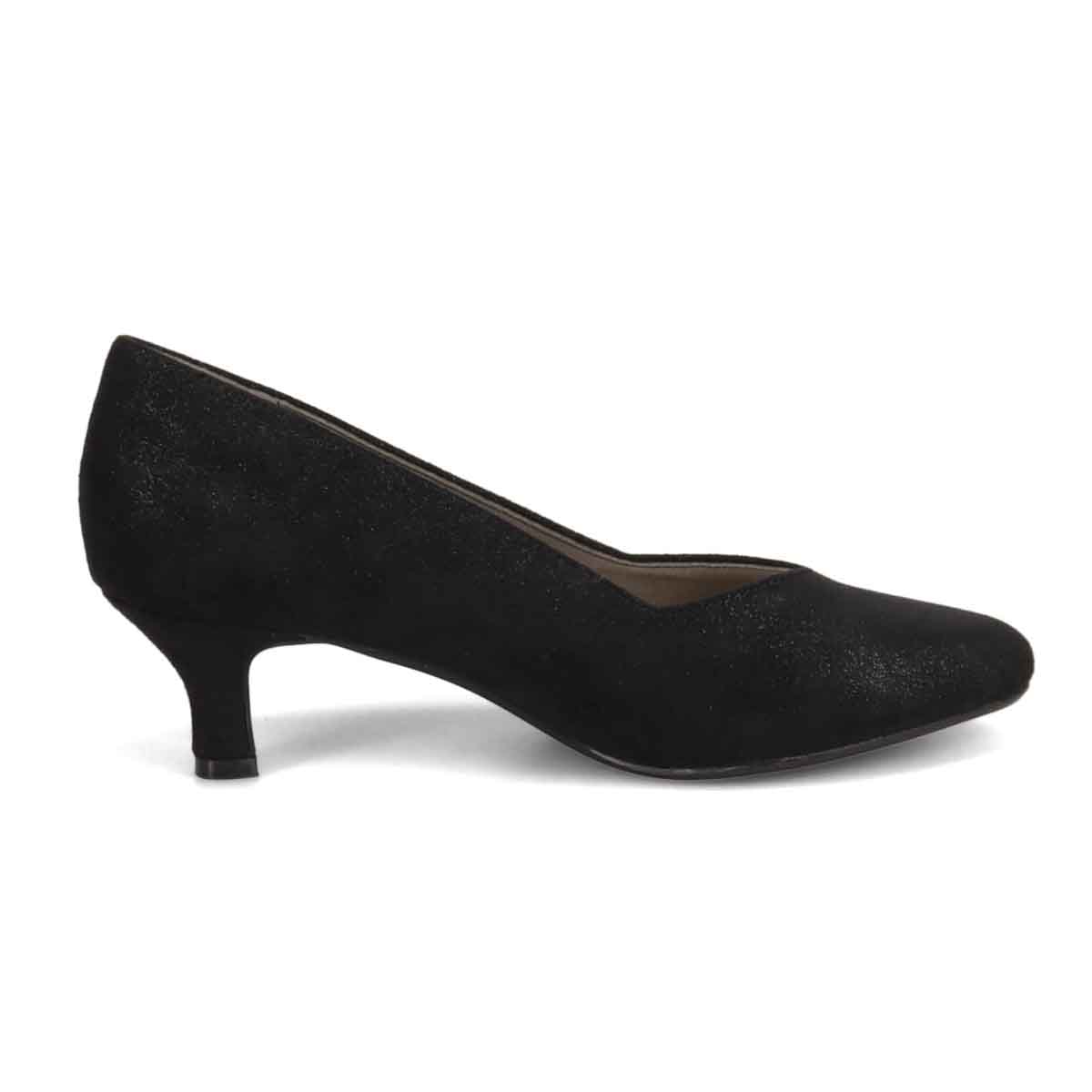 テーン tehen【Vカット】レディース パンプス 通勤 5㎝ヒール 歩きやすい TN5501 BLACK-METALLIC 23.0