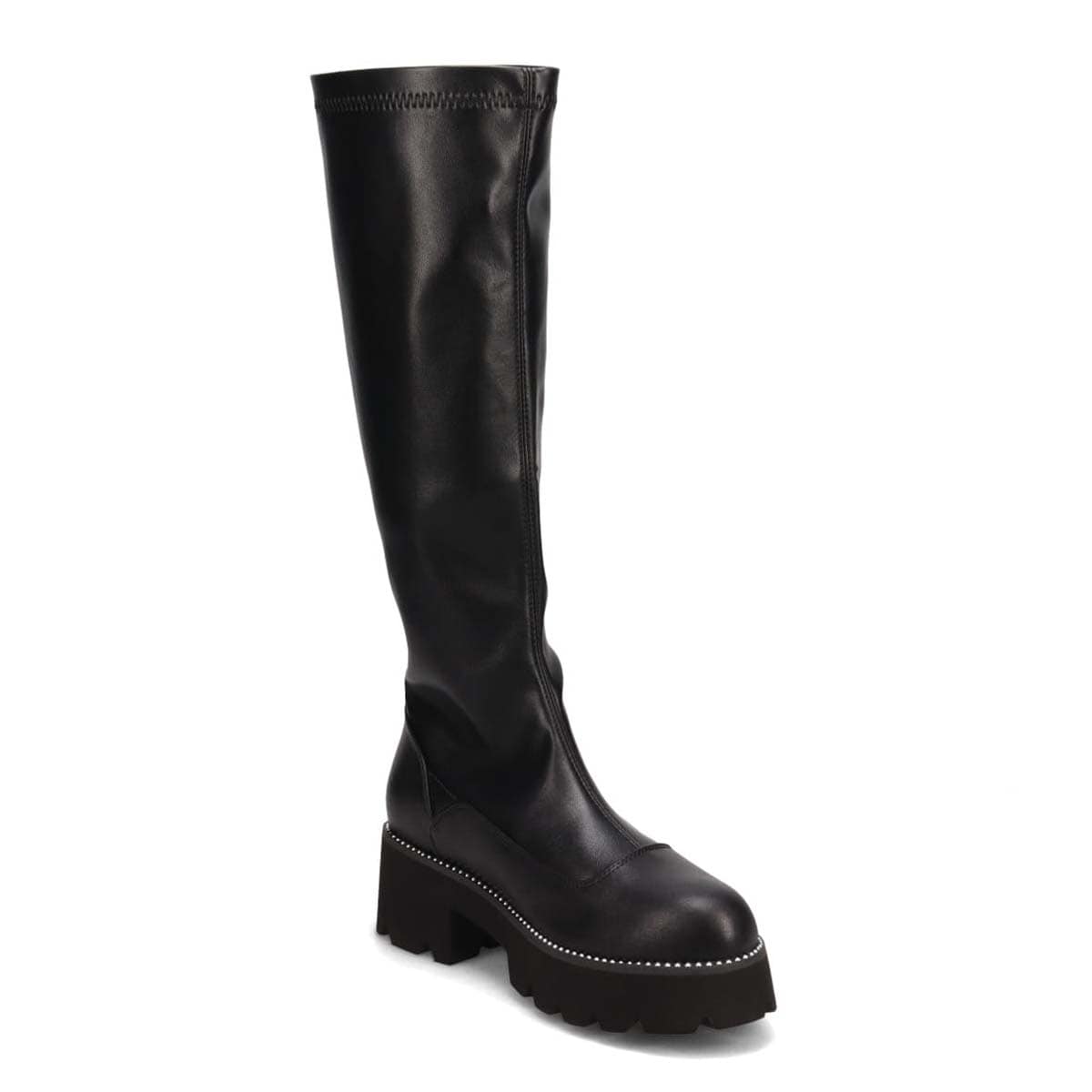 KATHARINE HAMNETT LONDON　厚底ストレッチロングブーツ 041535 BLACK 23.0