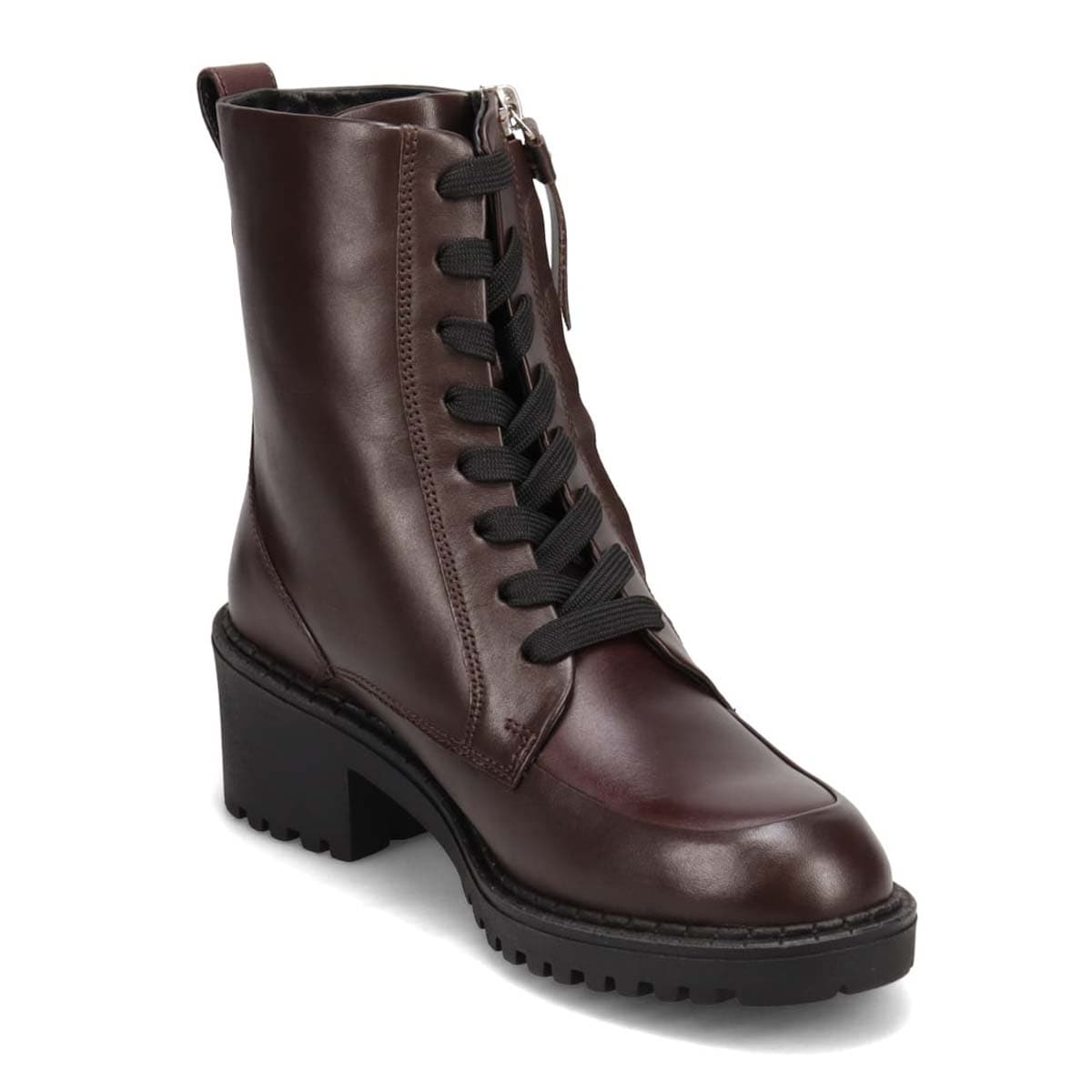 KATHARINE HAMNETT LONDON　厚底レースアップブーツ 048107 D-BROWN 23.0