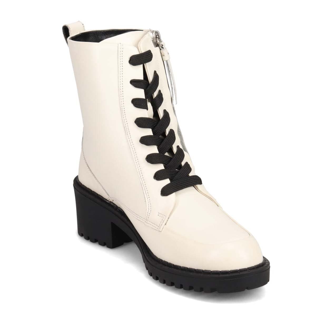 KATHARINE HAMNETT LONDON　厚底レースアップブーツ 048107 WHITE 23.0