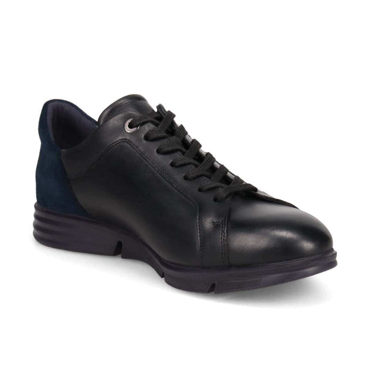 ランバンオンブルー LANVIN en Bleu 「リカバリーインソール」搭載で指圧効果により血行を115％促進。 レースアップ レザースニーカー  086493R BLACK 25.0