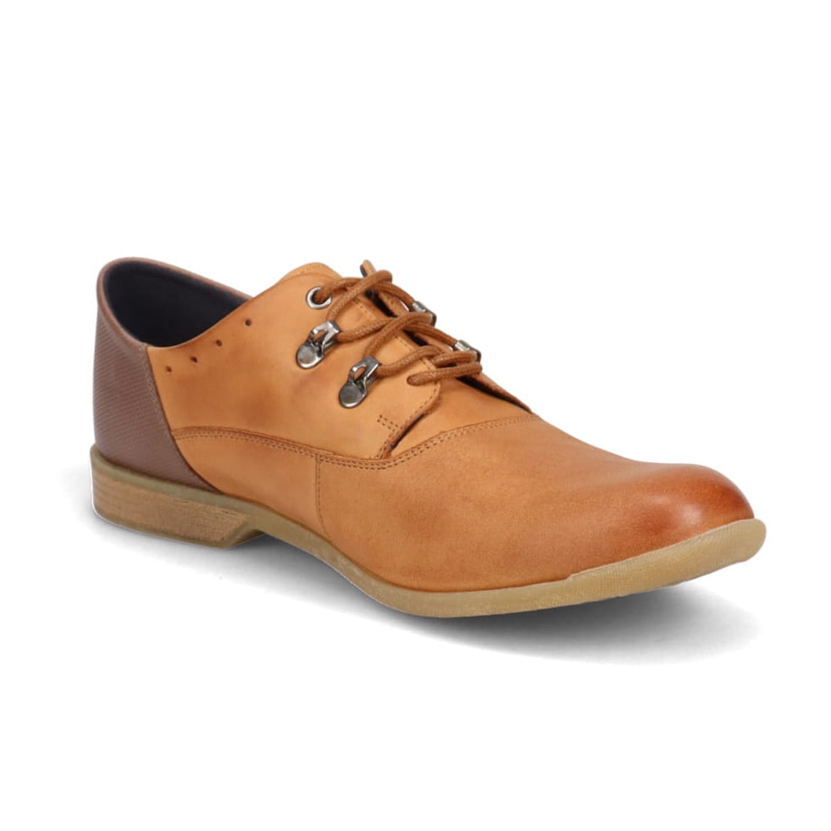 LANVIN en Bleu　ヌバックレザーにオイルワックスでヴィンテージ風に焦がし仕上げを施したトレッキングシューズ　86461 CAMEL 25.0