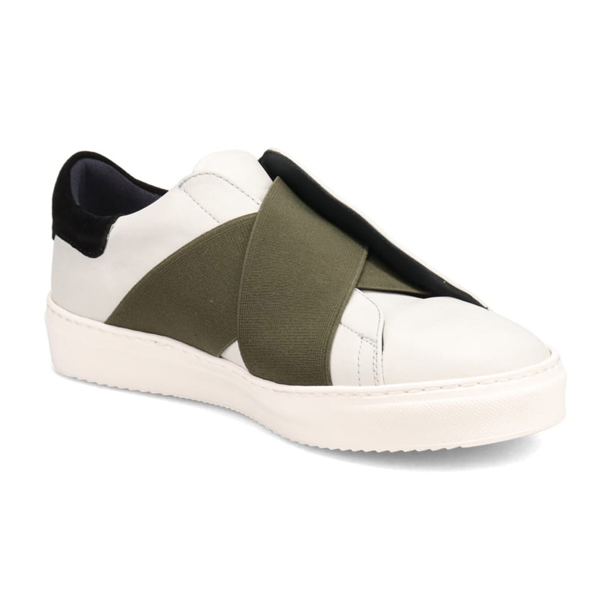 LANVIN en Bleu　スリッポン カジュアルレザースニーカー  86476 WHITE/KHAKI 25.0