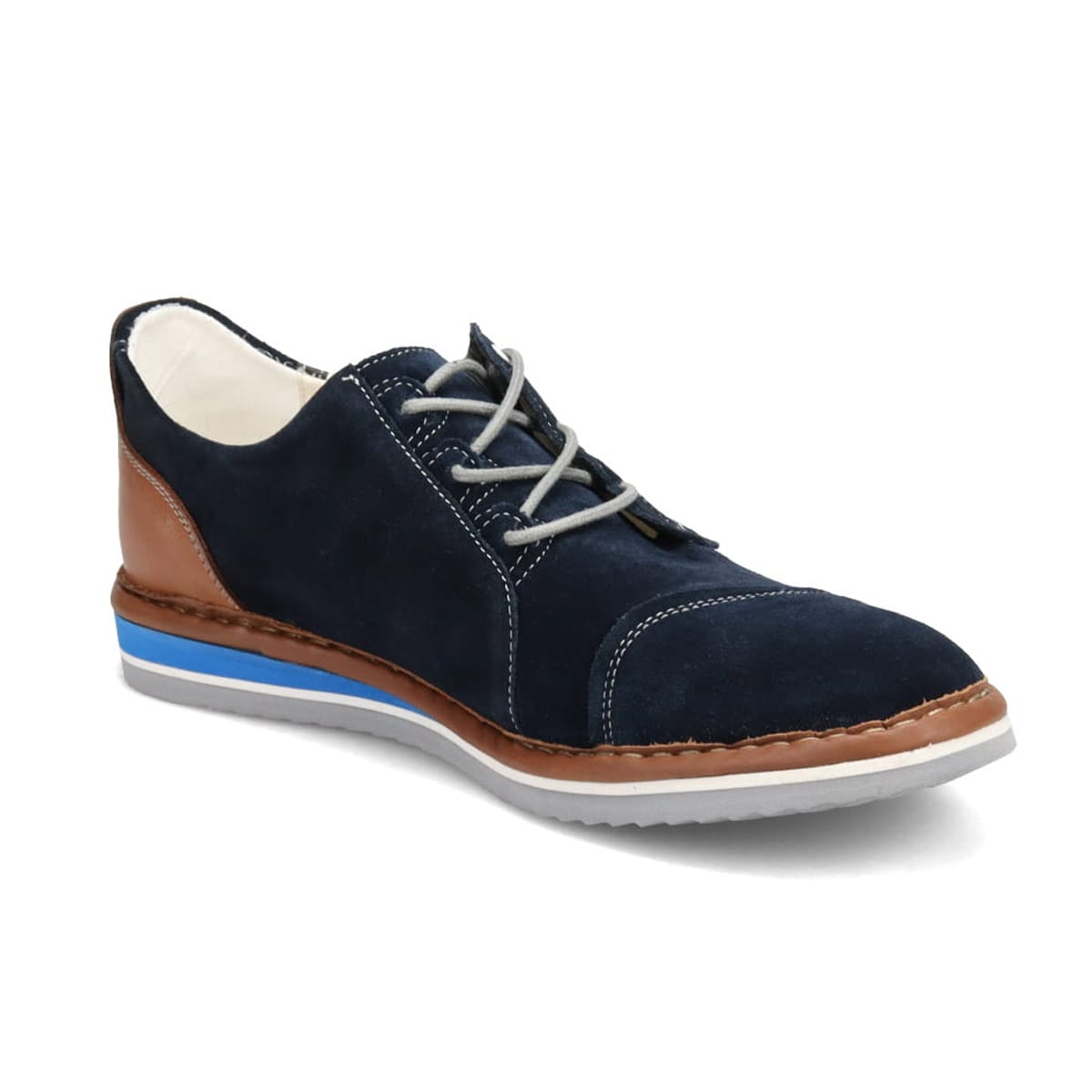 LANVIN en Bleu　アシンメトリーレースアップ カジュアルシューズ　86483 NAVY 25.0