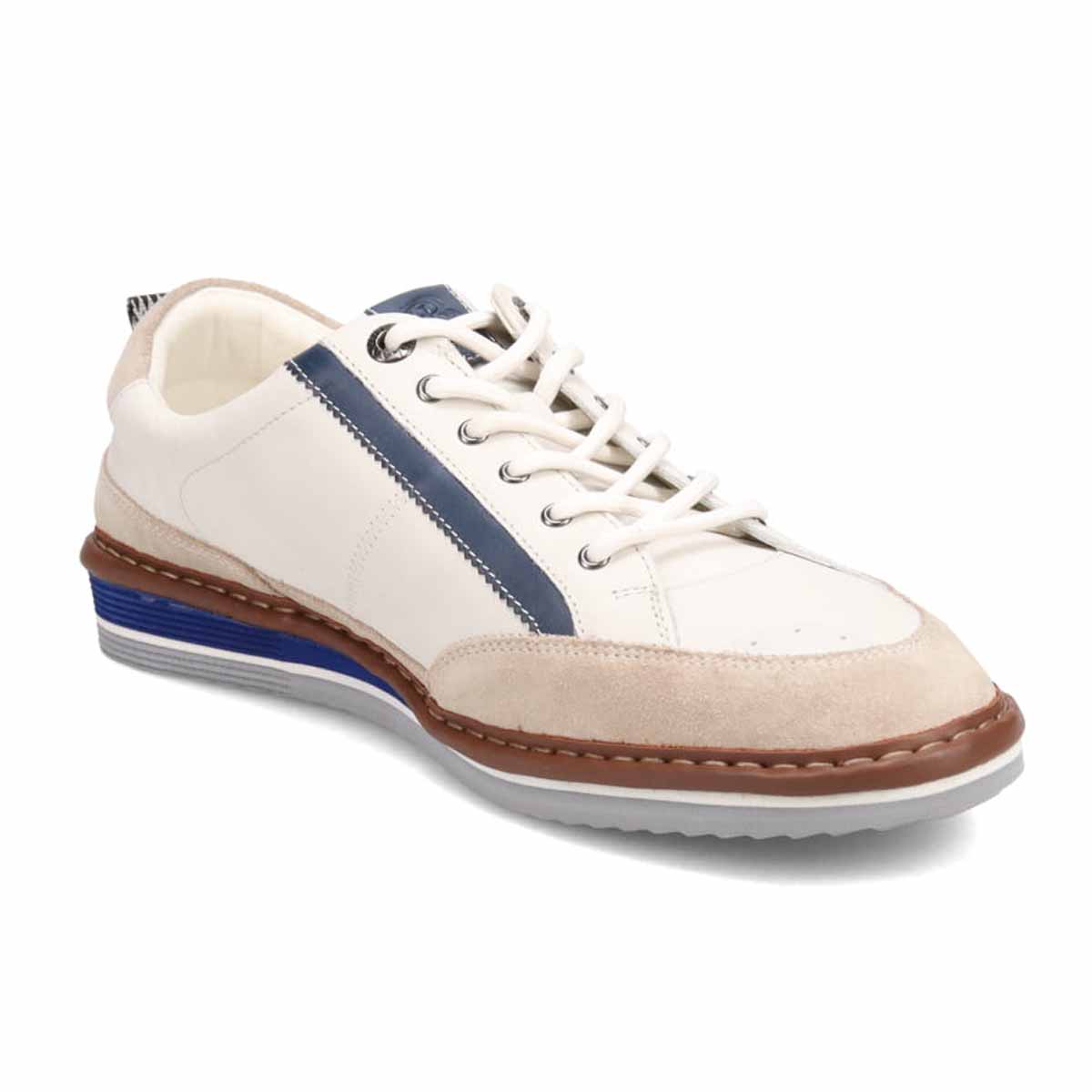 ランバンオンブルー LANVIN en Bleu  サイドラインレースアップスニーカー 86533 WHITE 25.0