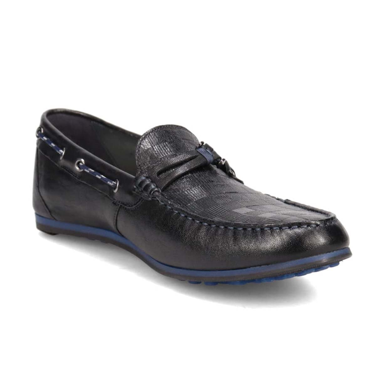 ランバンオンブルー LANVIN en Bleu  フィッシングホックドライビングシューズ　86561 BLACK 25.0