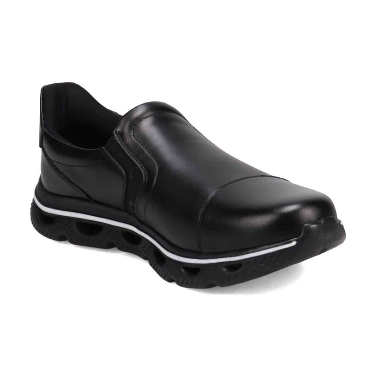 モデロ MODELLO 「Recovery Shiatsu Insole」搭載で指圧効果により血行をよくする。レザースリッポンスニーカー　DM3343R BLACK 25.0