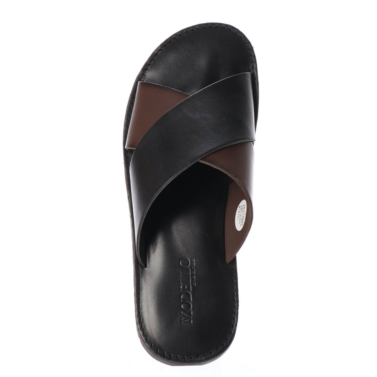 モデロ MODELLO 本革 高級 レザーサンダル DM5129 BLACK/D-BROWN 40 (25.0～25.5)