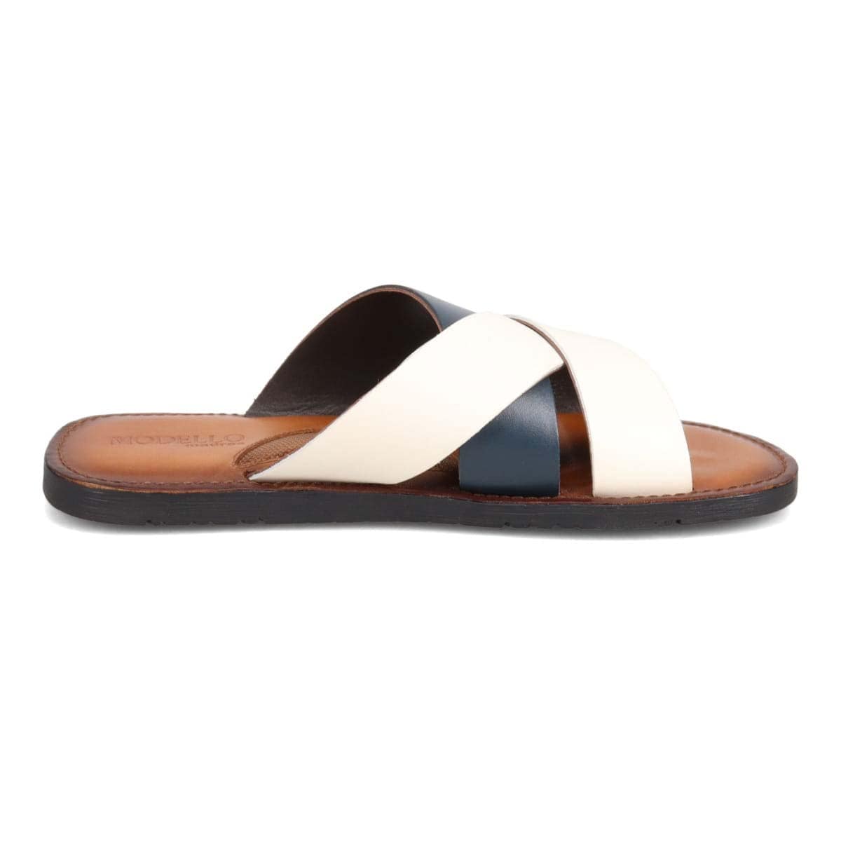 モデロ MODELLO レザーサンダル　DM5316 WHITE/NAVY M(25.0～25.5cm)