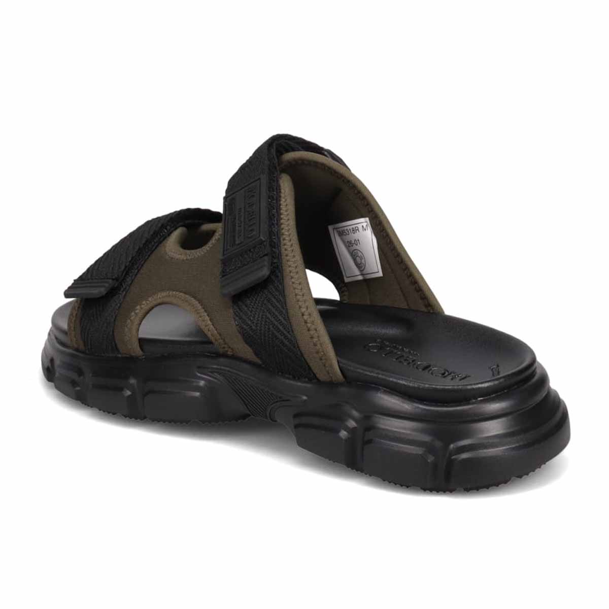 モデロ MODELLO 「Recovery Shiatsu Insole」搭載で指圧効果により血行をよくする。スライドサンダル　DM5318R KHAKI/BLACK M（25～25.5ｃｍ相当）