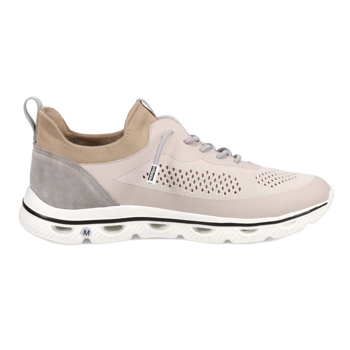 世界初のカバロス加工シリーズ　モデロ MODELLO カジュアルニットスニーカー　DM6523 GRAY/KHAKI M(25.0～25.5cm)