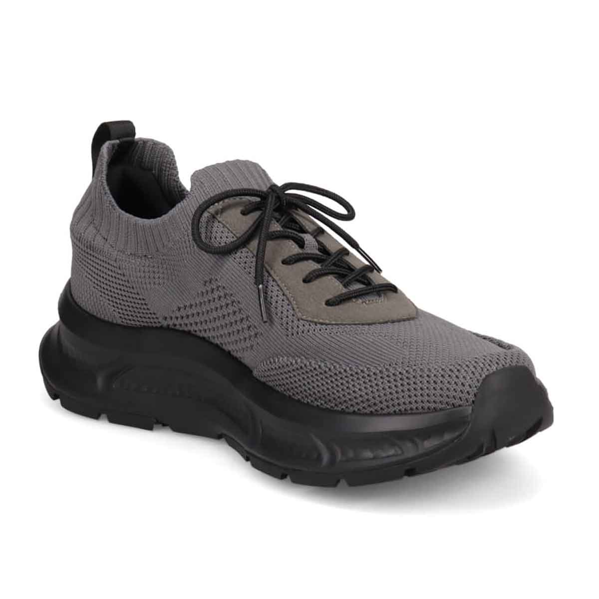 モデロ MODELLO 「Recovery Shiatsu Insole」搭載で指圧効果により血行をよくする。厚底ニット レースアップスニーカー　DM6530R D-GRAY 25.0