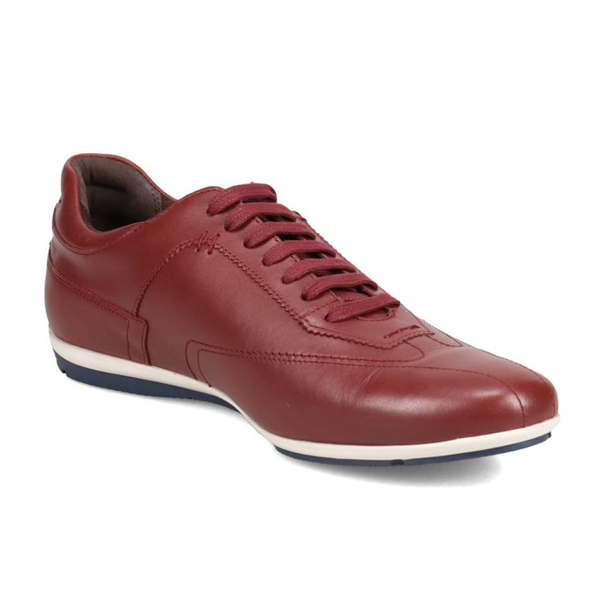 【抗菌消臭機能】さまざまなシーンに合わせやすい ドレスレザースニーカー DM6922 BURGUNDY 25.0