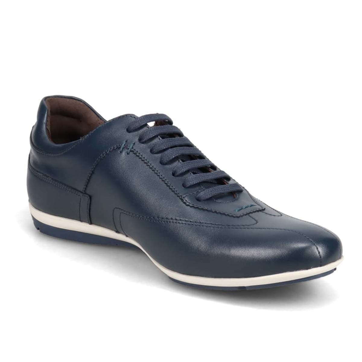 【抗菌消臭機能】さまざまなシーンに合わせやすい ドレスレザースニーカー DM6922 NAVY 25.0