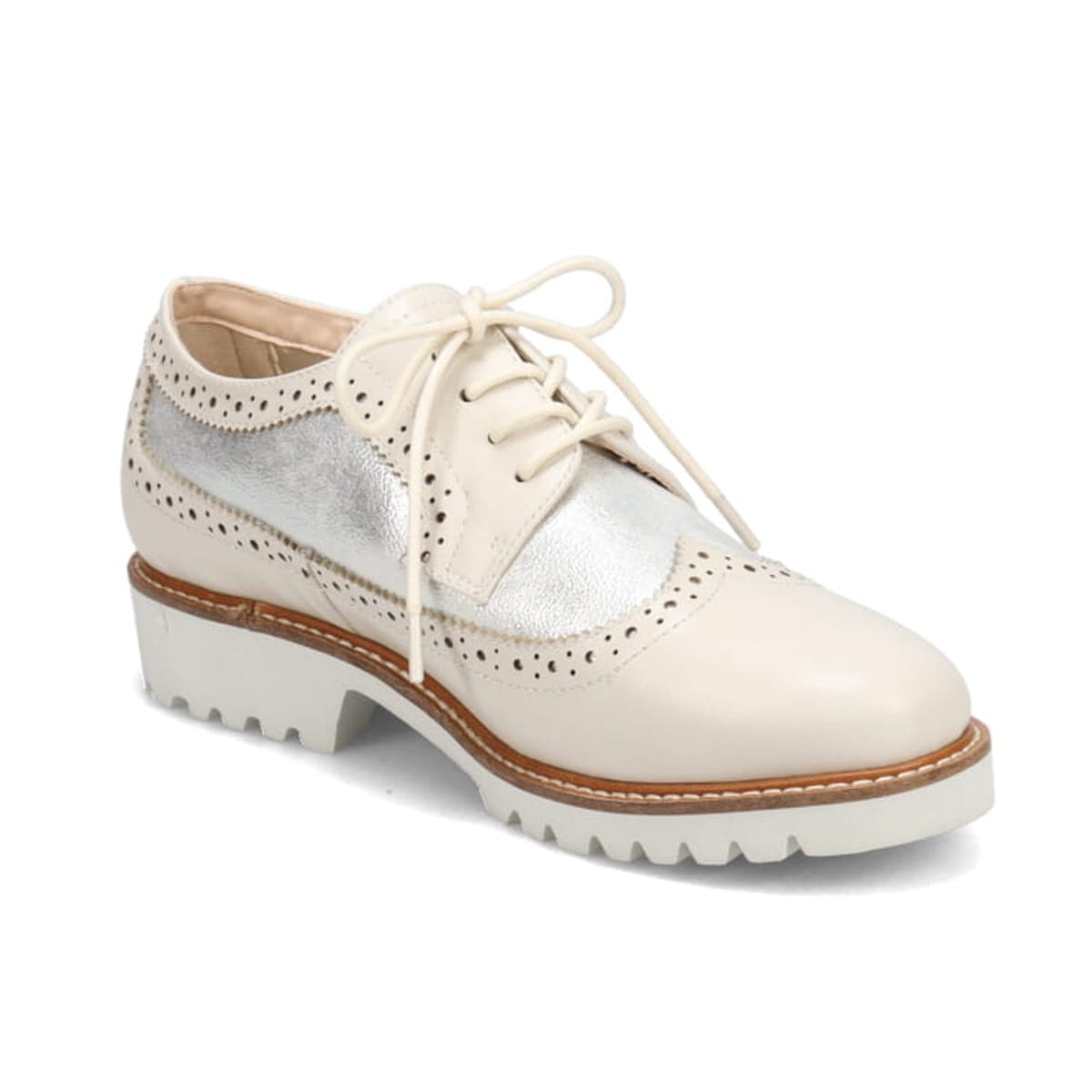 MODELLO 大人気の厚底レースアップシューズ　DML1906 WHITE/C 23.0