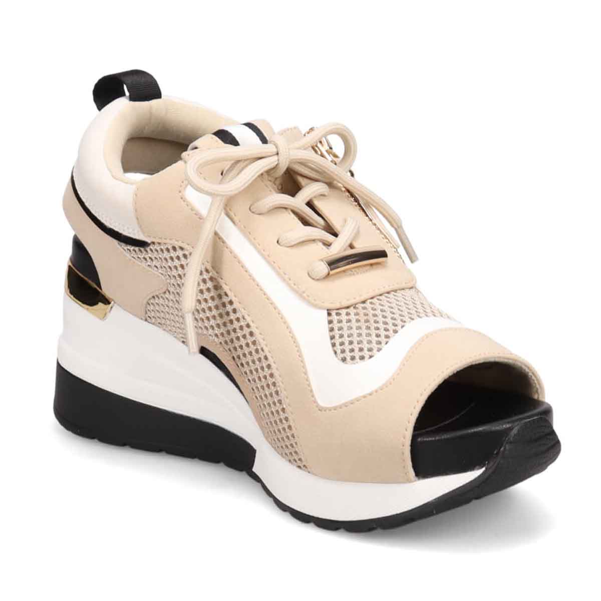 モデロ MODELLO 「リカバリーインソール」搭載で指圧効果により血行を115％促進。Recoveryヒールスニーカーサンダル　DML1940R BEIGE 23.0