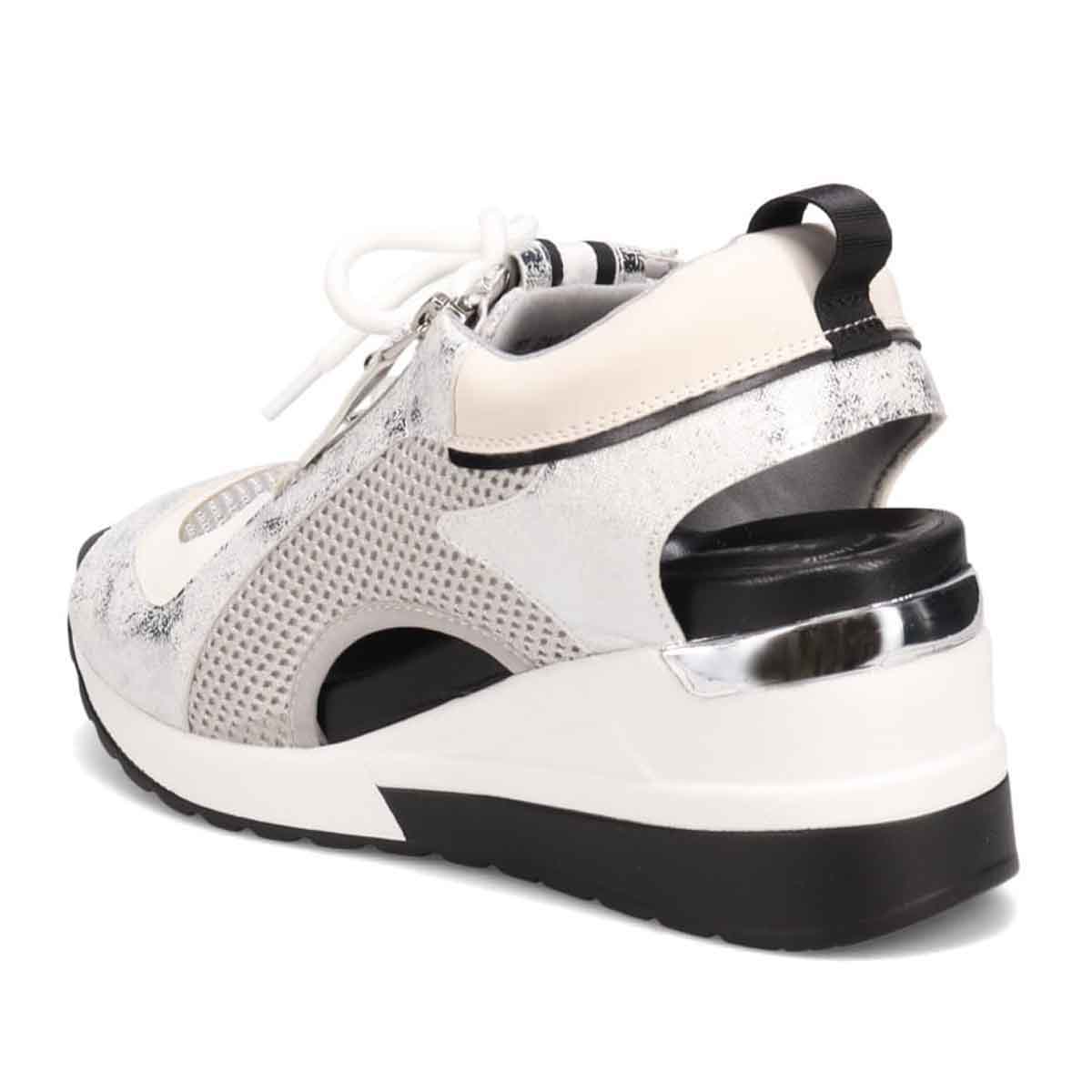 モデロ MODELLO 「リカバリーインソール」搭載で指圧効果により血行を115％促進。Recoveryヒールスニーカーサンダル　DML1940R SILVER 23.0