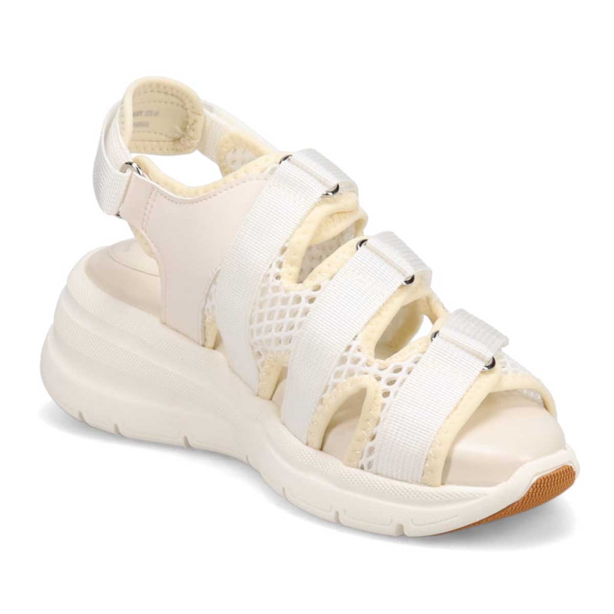 モデロ MODELLO 「リカバリーインソール」搭載で指圧効果により血行を115％促進。Recovery３本ベルトヒールアップスポーツサンダル　DML6063R WHITE 23