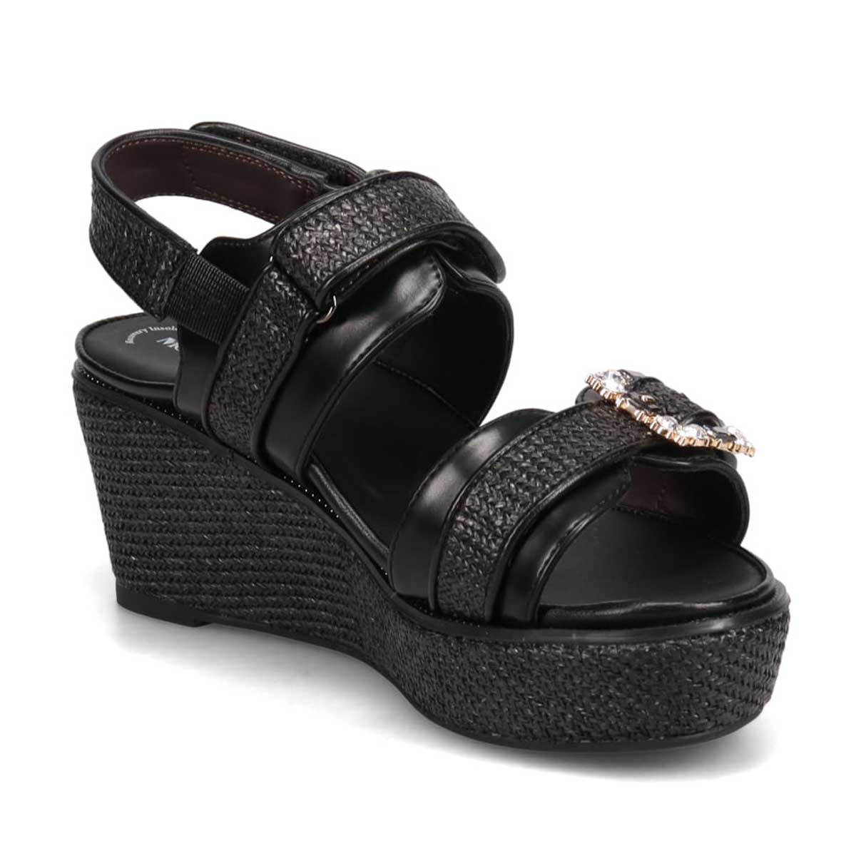 モデロ MODELLO 「リカバリーインソール」搭載で指圧効果により血行を115％促進。Recoveryエレガンスカジュアルサンダル　DML8830R BLACK M　(23.0～23.5)