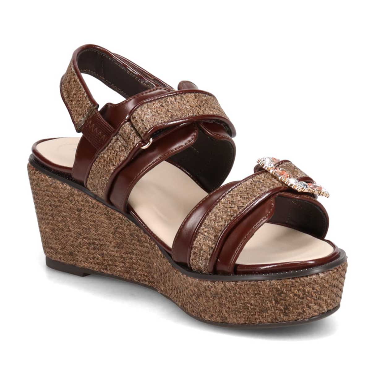 モデロ MODELLO 「リカバリーインソール」搭載で指圧効果により血行を115％促進。Recoveryエレガンスカジュアルサンダル　DML8830R D-BROWN M　(23.0～23.5)