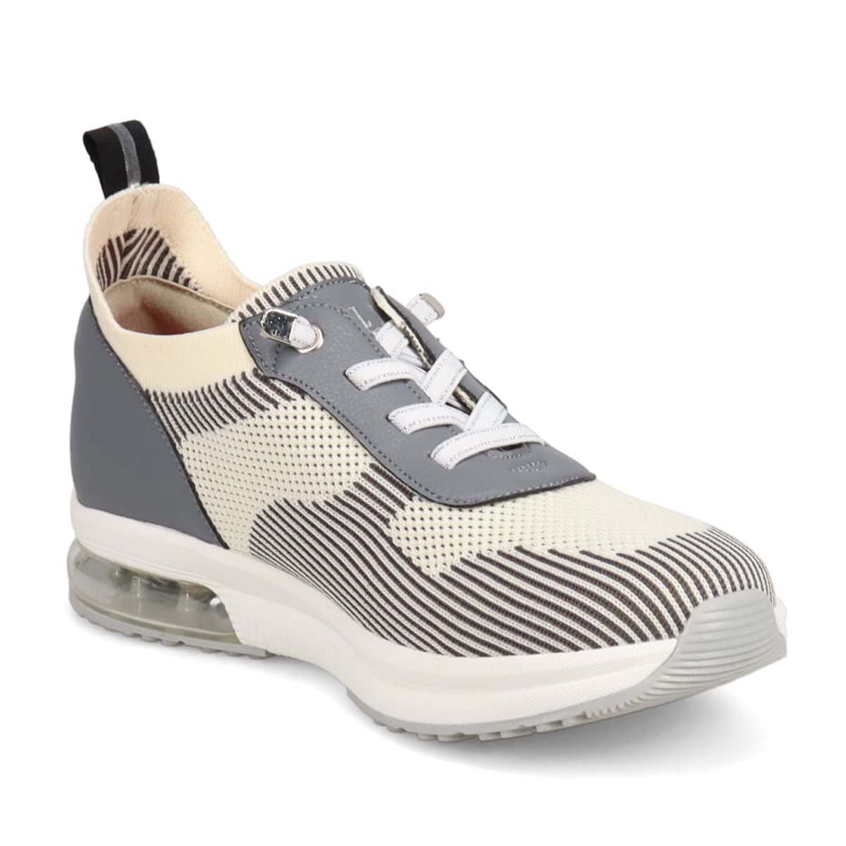 エル スポーツ ELLESPORT ニットスニーカー　ESP12593 GRAY/WHITE 23