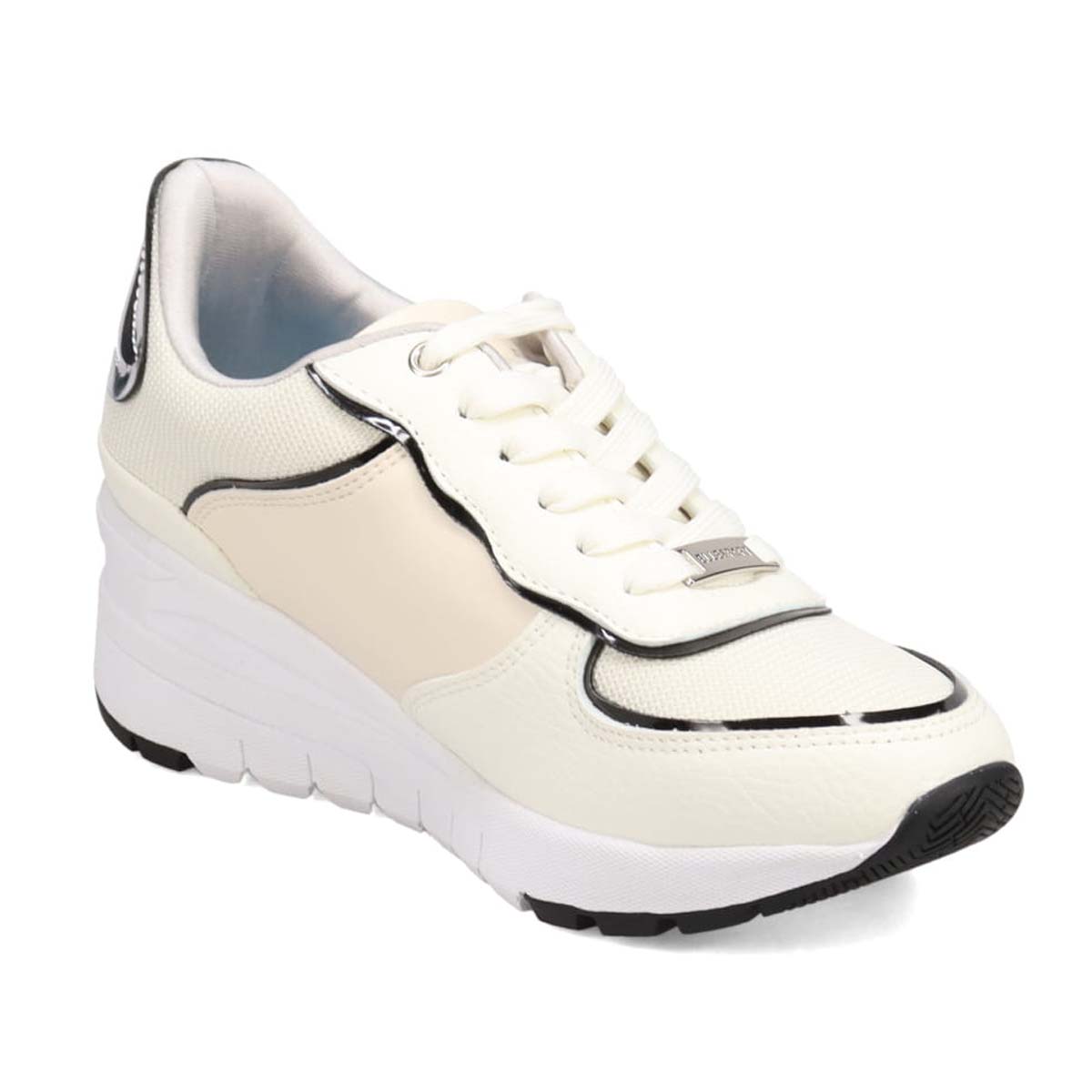 【BLACK LABEL】エル スポーツ ELLESPORT スッと履けるクイックフィット　レイン仕様  ニットレースアップスニーカー　ESP12595 WHITE 23.0