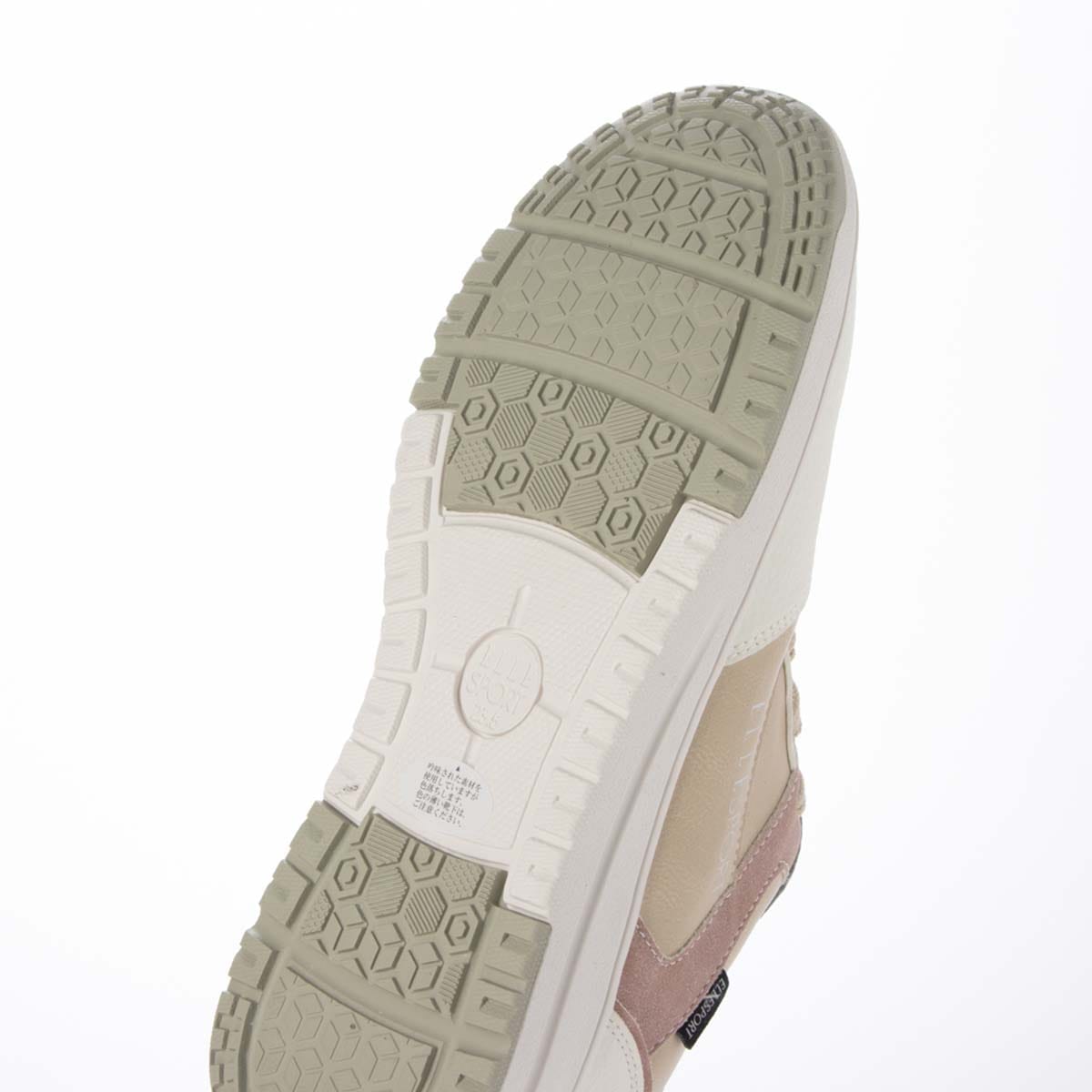 【4cm4時間防水設計】エル スポーツ ELLESPORT　厚底クイックフィットスニーカー     ESP12606 BEIGE/PINK 23