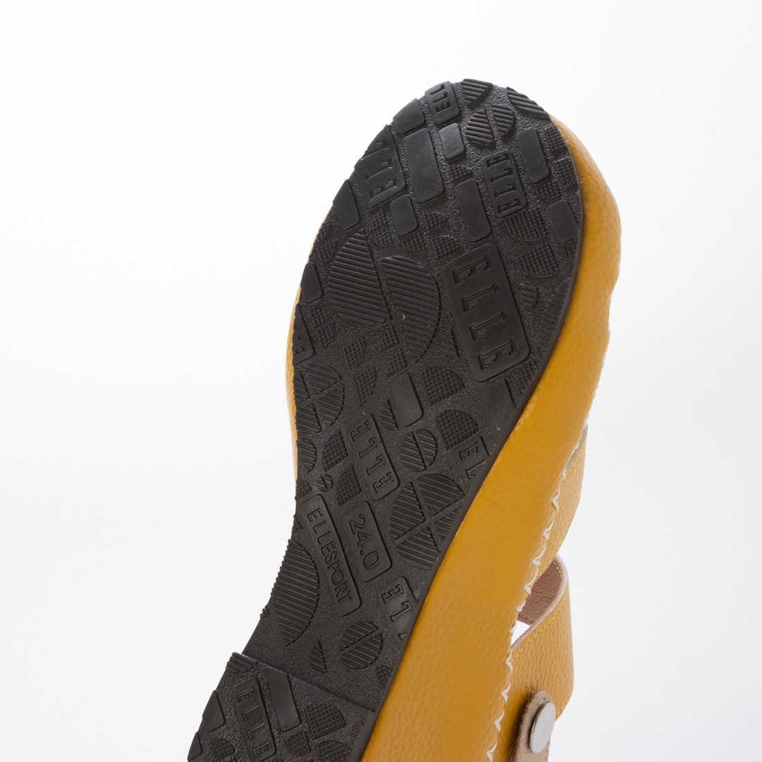 エル スポーツ ELLESPORT　伸びるラフィア2WAYウェッジサンダル YELLOW/BEIGE 23